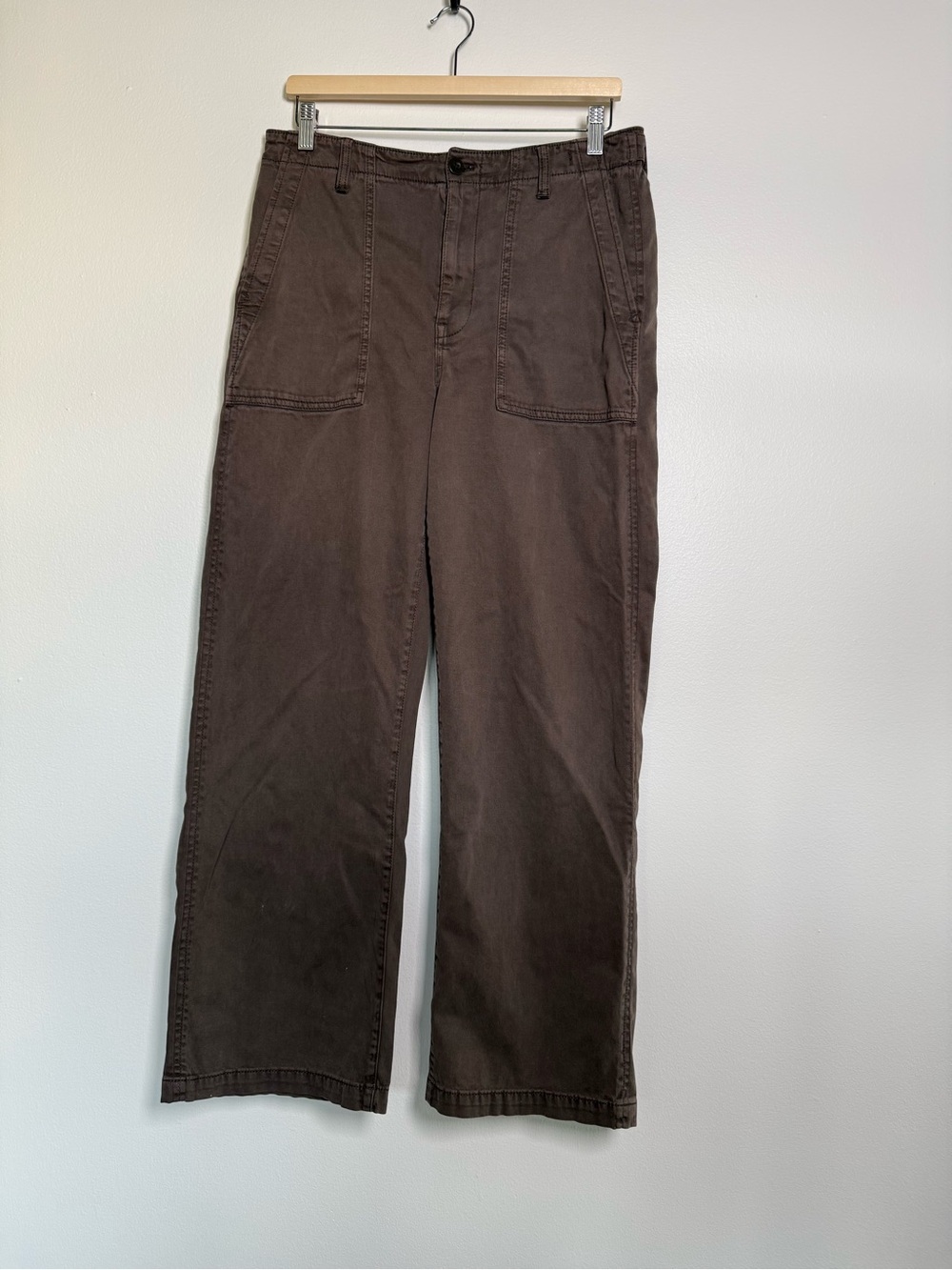 Madewell Low-Slung Baggy Wide Leg Pants in Brown Waist 29